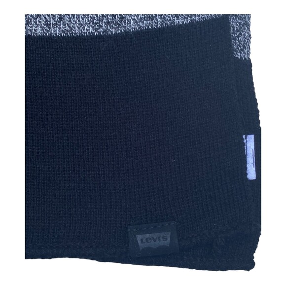Levi’s mens winter 2 pc set knit hat and scarf set black/grey OSFM - Picture 2 of 11